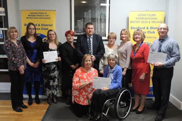 Sleaford Lioness Club with recipients of centenary awards and certificates of appreciation. EMN-181127-142903001