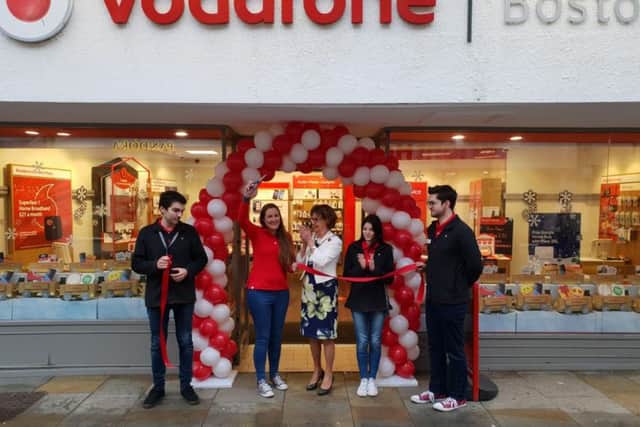 The re-launch of Bostons Vodafone store, featuring deputy mayor of Boston Yvonne Stevens.