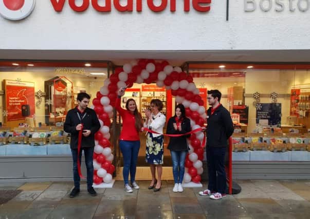 The re-launch of Bostons Vodafone store, featuring deputy mayor of Boston Yvonne Stevens.