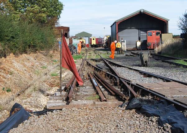 The latest track extension at the Lincolnshire Wolds Railway.