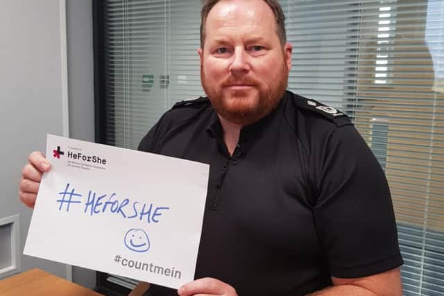 DCC Craig Naylor supports the #HeforShe campaign.
