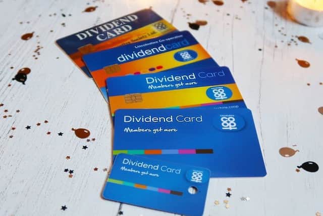 Co-op Dividend Cards through the years. EMN-181130-164354001