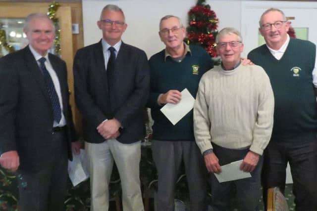Pictured, from left, are Captain Danny Mellor, sponsor Richard Walker and competition winners Robin Rhodes, Tony Bennett and Alun Jones.