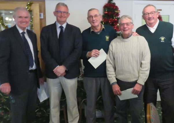 Pictured, from left, are Captain Danny Mellor, sponsor Richard Walker and competition winners Robin Rhodes, Tony Bennett and Alun Jones.