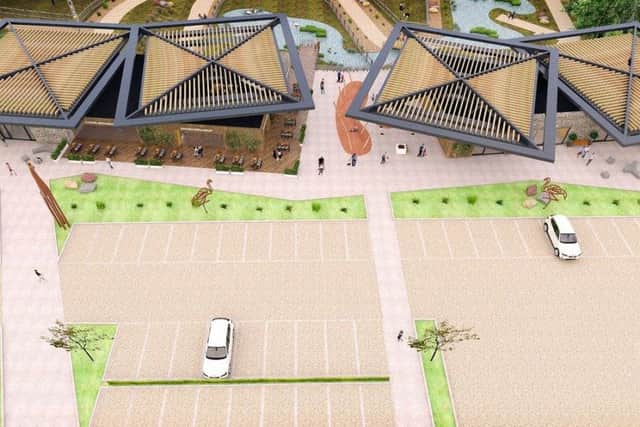 This is what the entrance and car park could look like. Picture: AM2 Architects. EMN-181214-091736001