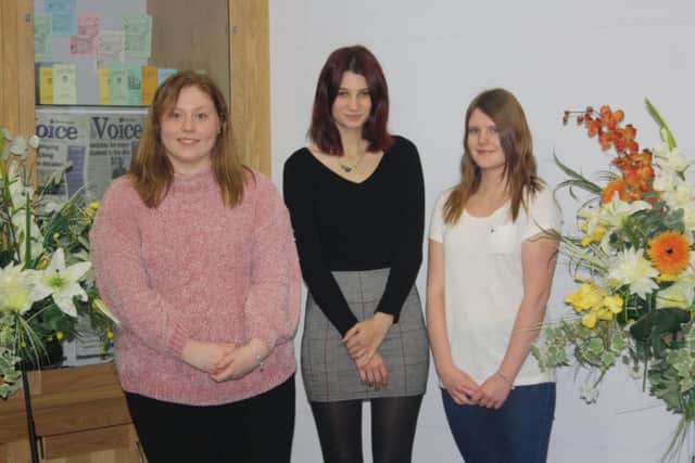 De Aston's debating stars, from left, Charlotte Marriott, Chloe Chuck, Ellyse Gilliot. EMN-181217-113447001