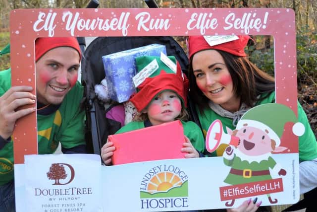 Pictured in their Elfie Selfie are George Robinson (left), Annie Matthews (Centre) and Charlotte Ebbatson (right). EMN-181217-171932001