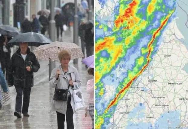 An intense band of rain is sweeping across the country today