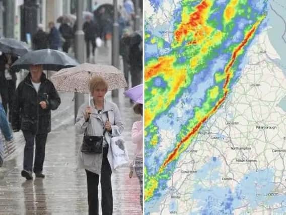 An intense band of rain is sweeping across the country today