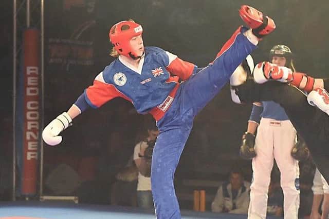 Nesta Baxter in action for Great Britain.