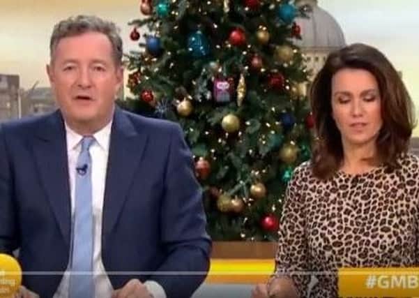 Co-hosts, Piers Morgan and Susanna Reid, on Good Morning Britain.