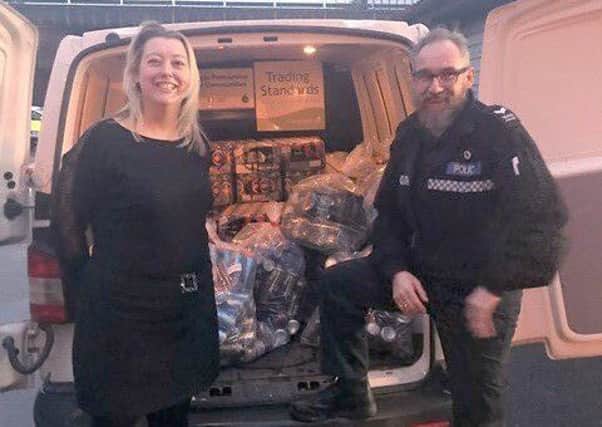 Emma Milligan from Lincolnshire Trading Standards and Sgt Enderby from Lincolnshire Police