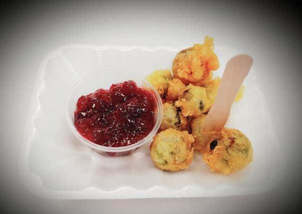 Battered sprouts - with cranberry jelly of course! EMN-181219-125721001