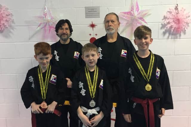 Pictured are (back row, from left) Jose Quevedo, Andrzej Tomaszyk, (front, from left) Charlie Stevens, Nicholas Zelazowski and Harry Stevens.