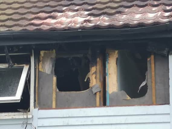 Fire damage following an explosion at an apartment at Butlins, Ingoldmells Photo: Brendan Mccullough. ANL-181227-080540001