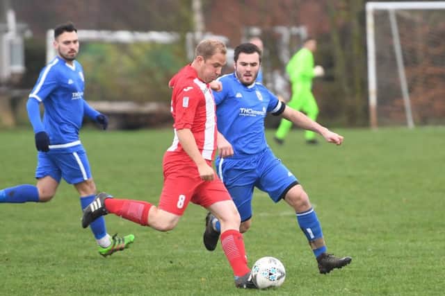 Richard Jackson in action for Horncastle in the previous round of the cup against Benington.