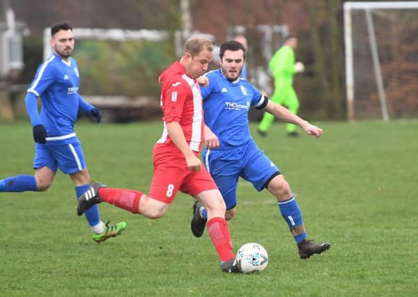 Richard Jackson in action for Horncastle in the previous round of the cup against Benington.