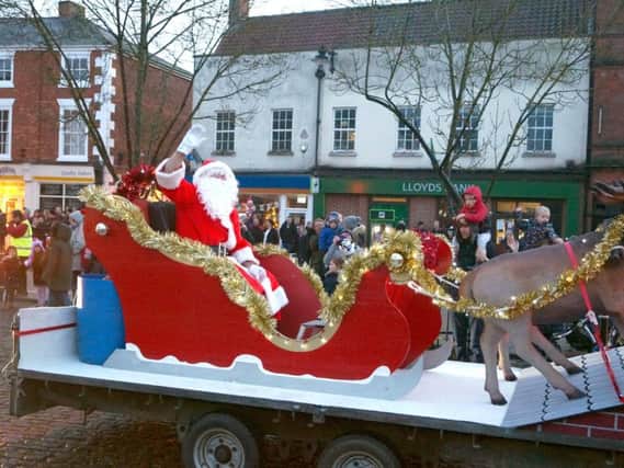 Father Christmas in Market Rasen on Christmas Eve