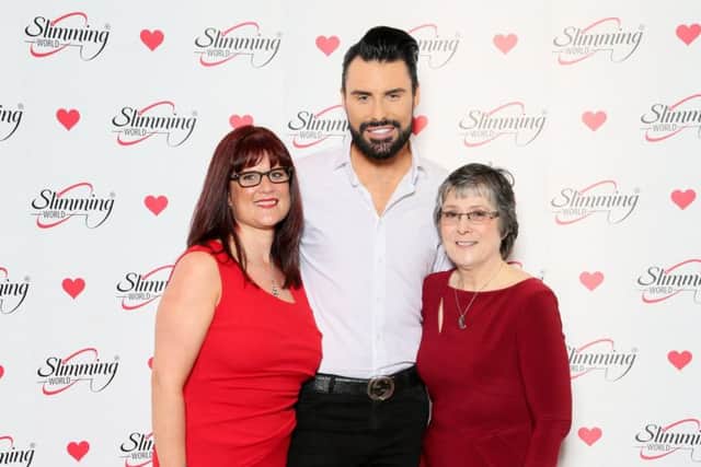 Pictured from left are Karen Fereday, Rylan Clark-Neal and Jenny Laird.