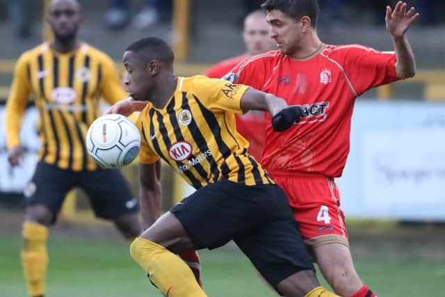 Jonathan Wafula in action against Alfreton on Boxing Day.