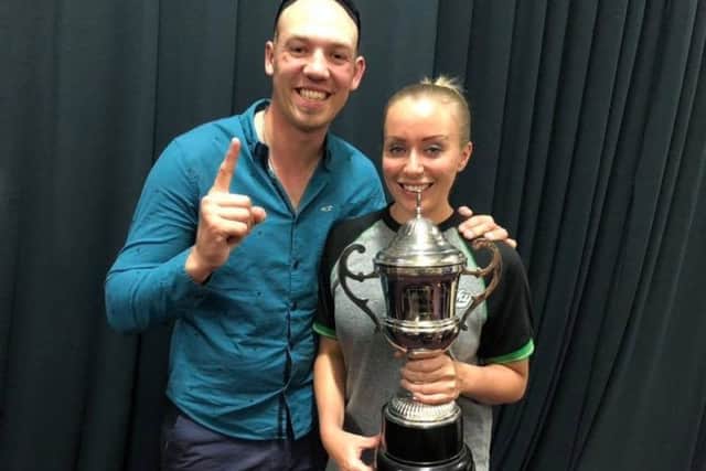 Hickman with partner Natalie and the Robert Holden Trophy EMN-181230-155419002