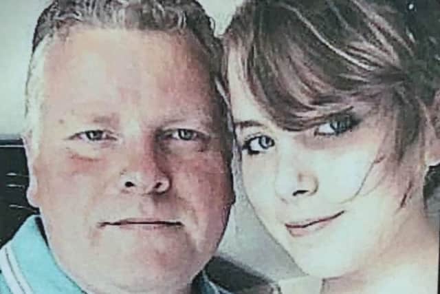 Angel Tunstill with her dad, Christopher Angel. ANL-190301-110840001