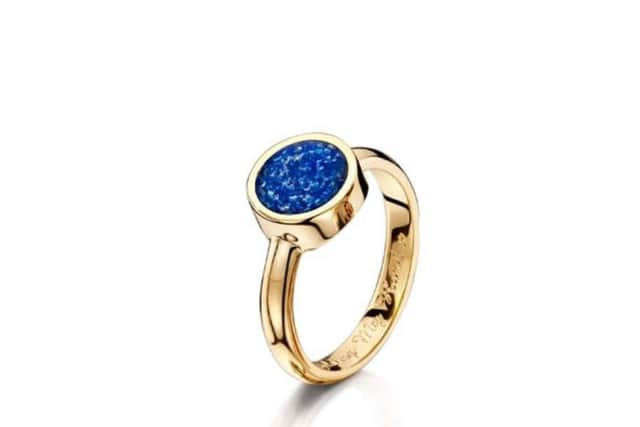 The ring containing the shes of Christopher Angel, who died aged 46 in March last year. ANL-190301-111033001
