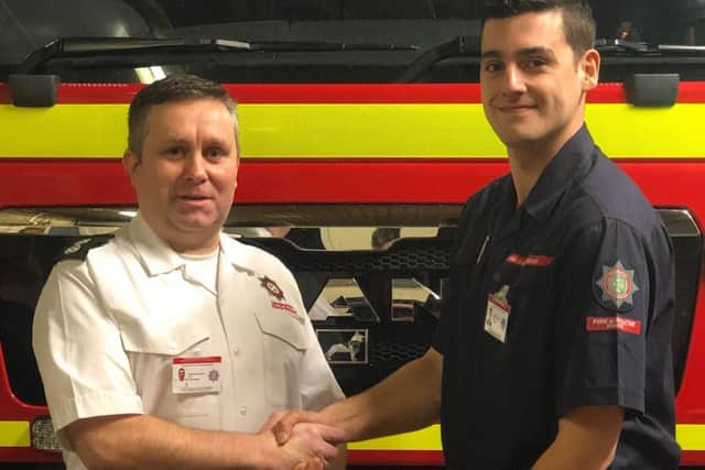 Dan Cheetham, right, with watch manager Anthony Snowden EMN-190401-091420001