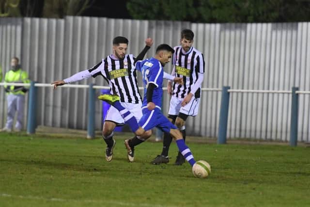 Boston Town v Peterborough Northern Star, football action.