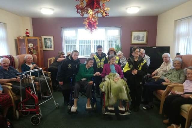 Wrangle Primary School's Mini Police at the Minstrels Residential Home.