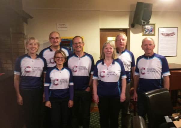 Most of the group of 10 take part in the fundraiser in memory of Skegness woman Bev Damms.