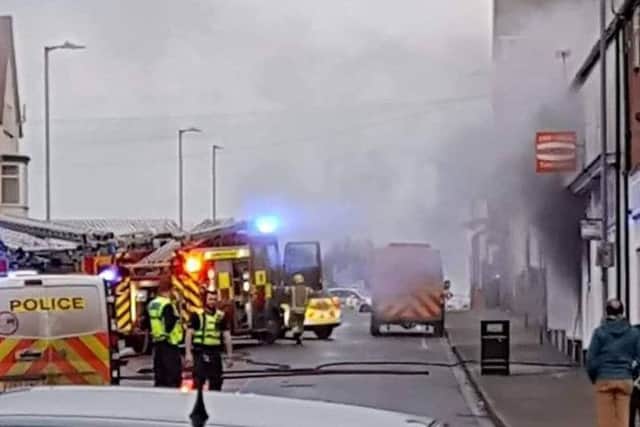 Fire crews at the scene of a fire at the Seaview Fish and Chip shop in Skegness. ANL-190701-160859001