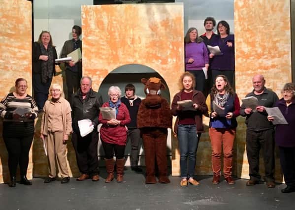The cast of Zorro the Pantomime in rehearsal EMN-191001-125630001