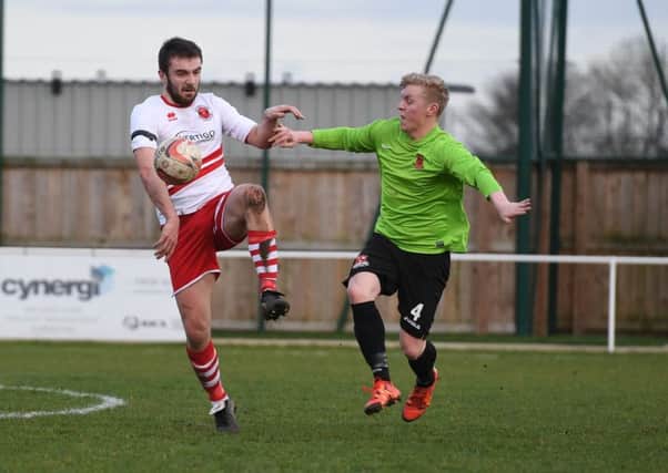 Skegness Town football action. Richard Ford.