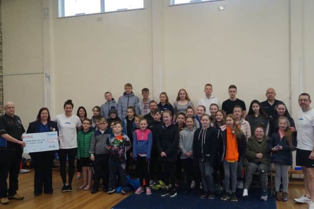 The Swim Team with Aimee Willmott and Tesco's Janice Spence.
