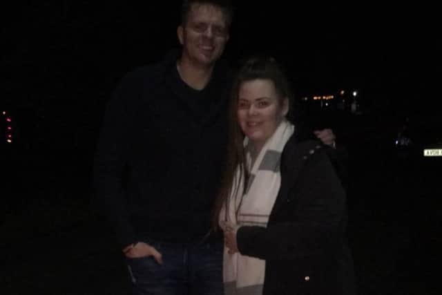 TV sport presenter gladly posed for a photo with Leonnie Nixon who was one of the locals who helped him after he escaped relatively unscathed from his collision at East Heckington. EMN-190117-085232001