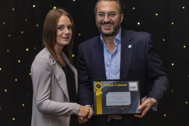 Hannah Melton, from Boston's White Hart Hotel, with group chief executive officer Kevin Charity.