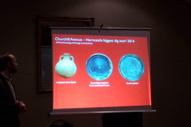 Dr Marshmans highlighted some of artefacts dug up at Centurian Park  in 2014. Picture: John Fieldhouse.