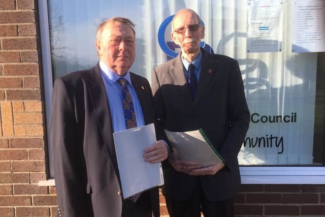 Coun Paul Hibbert-Greaves - Vice Chairmanand Coun Mel Turton-leivers Chairman, celebrating the 13.69 per cent cut in the precept. ANL-190118-133226001