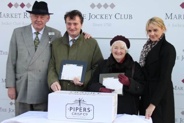 Jean, pictured at her retirement as director at the 2016 Boxign Day meet alongside former chairman Colin Booth (left), and fellow director James Given, with general manager Nadia Powell (right) Picture: Peter Thompson EMN-190121-183140002