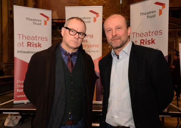 Stand-up comedian and Theatres Trust Ambassador Jack Dee with Bruce Knight of Session House CIC.