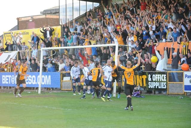 Danny Davidson scores in the play-off semi-final. ENGEMN00120110905144837