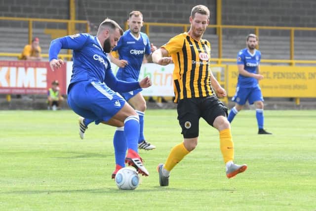 Adam Marriott in action during United's 1-0 win on the opening day of the season.
