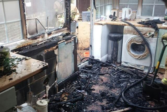 The aftermath of a faulty tumble dryer fire. EMN-190124-111545001