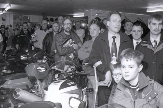 Hundreds turned out to see superbike superstar Chris Walker in Boston in 1999.
