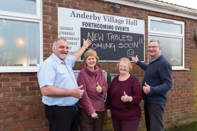 Committee members at Anderby Village Hall.