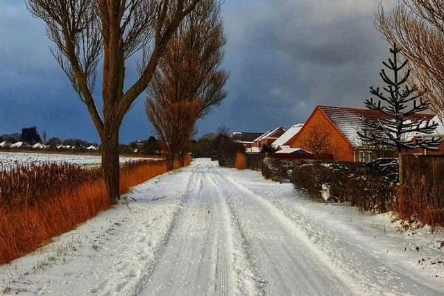 There is a Yellow Warning for snow and ice across the East Midlands today. Thank you Julie Sadler for this picture taken near Skegness. ANL-190129-082352001