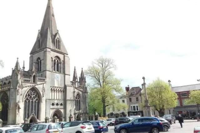 Stock image of Sleaford market place.