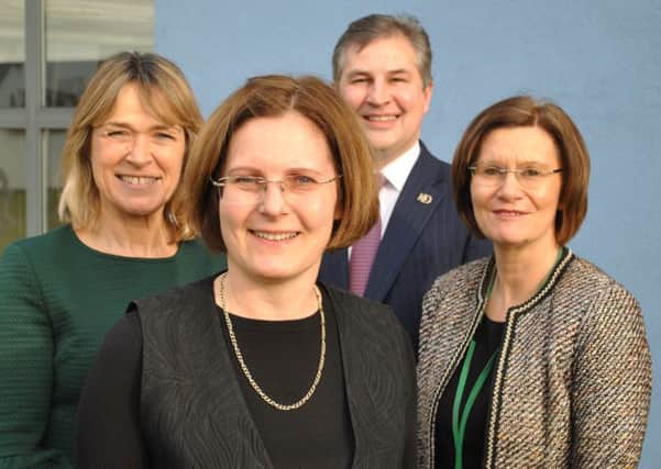 The Greater Lincolnshire LEP has appointed four new directors to its board. Pictured are Nick Worboys (left), Gary Headland (back centre) and Debbie Barnes (right) with the chairman Ursula Lidbetter MBE (front centre).
