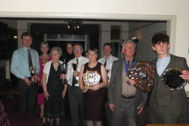 Award-winners at Skegness and District Motor Cycle Club's 59th Annual Dinner Dance.